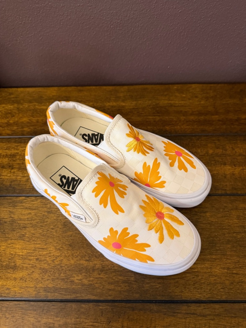 Vans Checkerboard Floral Slip On Shoes - Picture 4 of 9